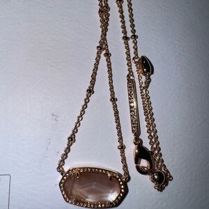 Kendra Scott Rose Gold Necklace with Iridescent Geometric Pendant